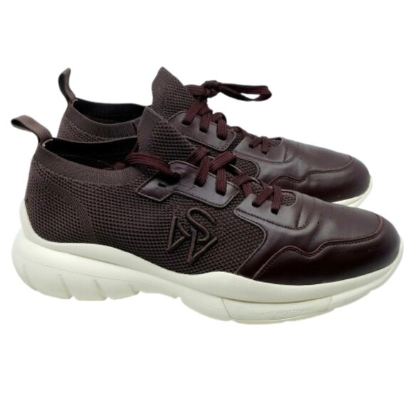 STUART WEITZMAN~5050 Sneaker~WOMENS BURGUNDY LEATHER SHOES Made In Italy SZ 12 - Picture 5 of 8